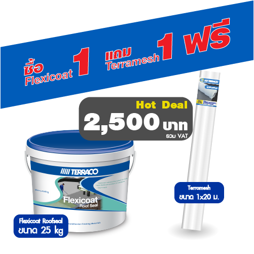 Flexicoat Roof Seal อะคริลิกกันรั่วซึม แถมฟรี Terramesh ตาข่ายเสริมแรง-1