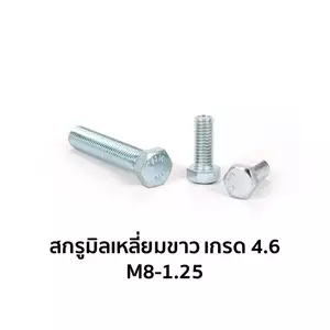Hexagon Screws White Zinc Grade 4.6 M8-1.25 x 25 mm