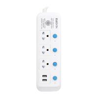 รางปลั๊กไฟ 3 ช่อง 4 สวิตช์ 2 USB ELECKTA 814UELEK 5 ม.