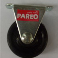 PAREO rubber wheels, dead plate, no brake, 1 inch, black