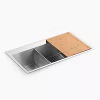 KOHLER K-3882X-F-NA อ่างล้างจาน 2 หลุม รุ่น พอยซ์