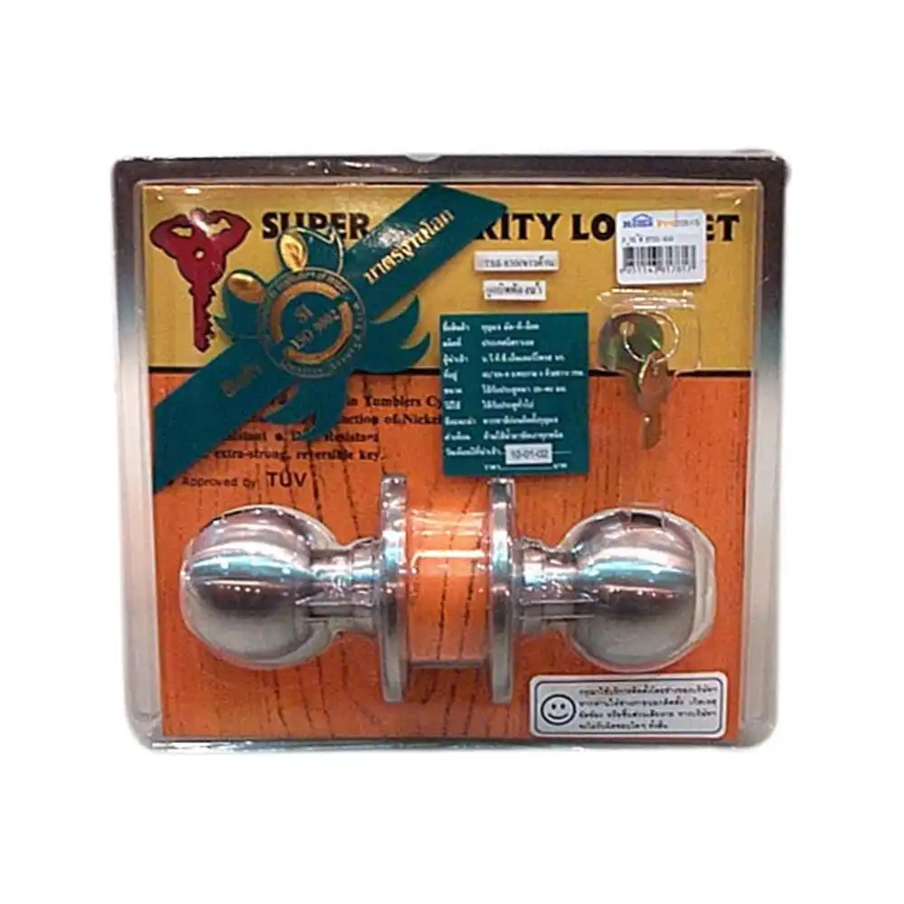 ลูกบิดประตูห้องน้ำ หัวกลม MUL-T-LOCK DTSS-830 BK สีสเตนเลส-1