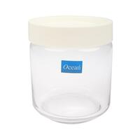 ขวดโหลแก้ว 0.5L กลม ฝาดึงขาว POP JAR