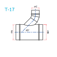 อุปกรณ์ท่อลม T-17 3ทางTY