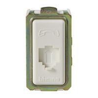 เต้ารับโทรศัพท์ BTICINO 6P/4C SM9021 M/4 สีขาว