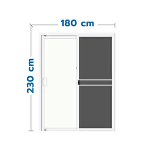 ประตูบานเลื่อน อะลูมิเนียม S-S มุ้ง LYNN GRAND PANO 180X230 ซม. สีขาว-1