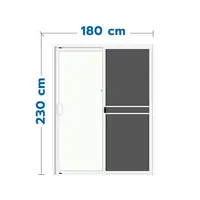 ประตูบานเลื่อน อะลูมิเนียม S-S มุ้ง LYNN GRAND PANO 180X230 ซม. สีขาว