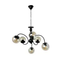 CHANDELIER MD HL-0010/6 EVL GS/MT BK 6L