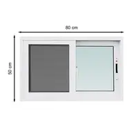 หน้าต่างบานเลื่อน อะลูมิเนียม S-S มุ้ง AZLE 80x50 ซม. สีขาว