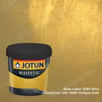 สีทาภายใน Jotun Majestic Design Prestige สี 8284 Olive + 10491 Antique Gold 