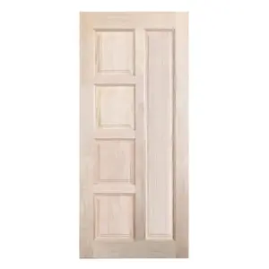 ประตูไม้เนื้อแข็ง N999 NARA-02 100X200 ซม. สีธรรมชาติ ไม่เจาะลูกบิด-1
