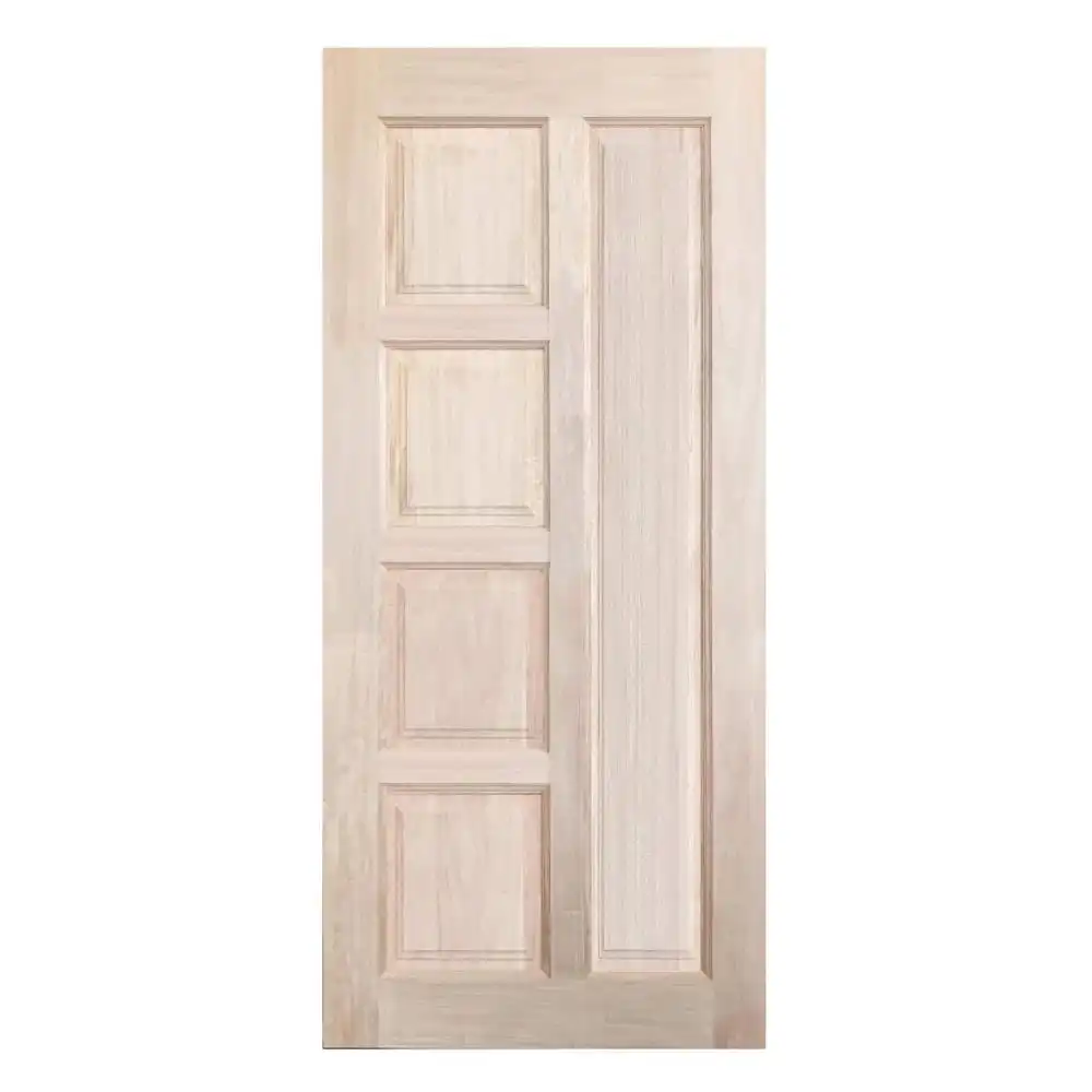 ประตูไม้เนื้อแข็ง N999 NARA-02 100X200 ซม. สีธรรมชาติ ไม่เจาะลูกบิด-1