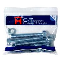 น็อตครบชุดชุบขาว DEXZON 1/2X3-1/2"0.5kg