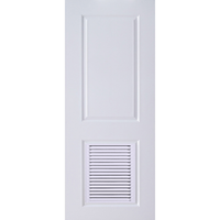 ประตู UPVC Unix ภายนอก ขาวเรียบ ช่องฟัก UP-2 เจาะเกล็ด 1/2