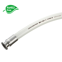 HAKKO Flexible Fluorine (PVDF) Resin Yarn Reinforced Hose with Ferrule Fittings (PFA Lining) (E-PDB-F-PFA) HAKKO ยืดหยุ่นฟลูออรีน (PVDF) สายยางเสริมเส้นด้ายพร้อมฟิตติ้งปลอกโลหะ (ซับ PFA) (E-PDB-F-PFA)