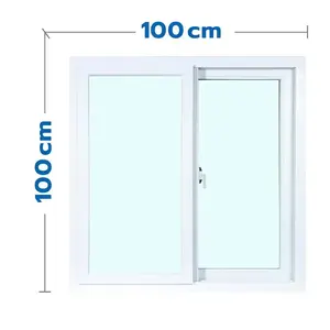 หน้าต่างเลื่อน UPVC S-S MHOLARN 100X100 ซม. สีขาว-1