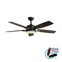 CEILINGFANLEDLEDDC58WINWD/MTMDBK/BR52"5P