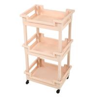 ชั้นวางของ 3 ชั้น มีล้อ STACKO SHELFY 48x36x85 ซม. สีเบจ