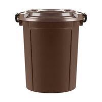 ถังน้ำกลมพร้อมฝาล็อก PLIM 62L สีน้ำตาล