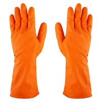 ถุงมือยาง ตราม้า สีส้ม Size L