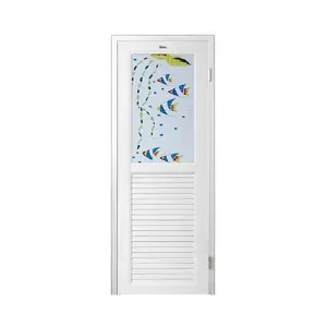 ชุดประตูห้องน้ำพร้อมวงกบ UPVC ไม่เจาะลูกบิด ASARA G921 ลายปลาทะเล 70x180 ซม. สีขาว-1