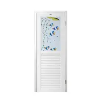 ชุดประตูห้องน้ำพร้อมวงกบ UPVC ไม่เจาะลูกบิด ASARA G921 ลายปลาทะเล 70x180 ซม. สีขาว