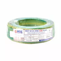สายไฟ THW 16 ตร.มม. สีเขียวแถบเหลือง BCC