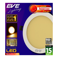 ดาวน์ไลท์ EVE PANEL CIRCLE LED 15 วัตต์ WARMWHITE 6 นิ้ว กลม สีขาว