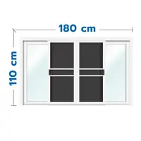 หน้าต่างบานเลื่อน อะลูมิเนียม S-F-S มุ้ง LYNN OK 180X110 ซม. สีขาว