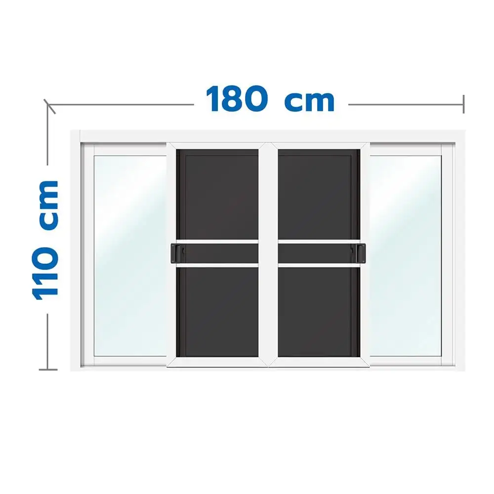 หน้าต่างบานเลื่อน อะลูมิเนียม S-F-S มุ้ง LYNN OK 180X110 ซม. สีขาว-1