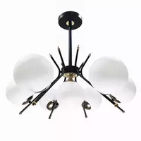 CHANDELIER MDHL-22007 EVL GS/MTWH/BK 6+1