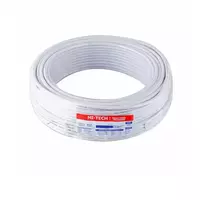 Round TV cable RG6 50 meters, white