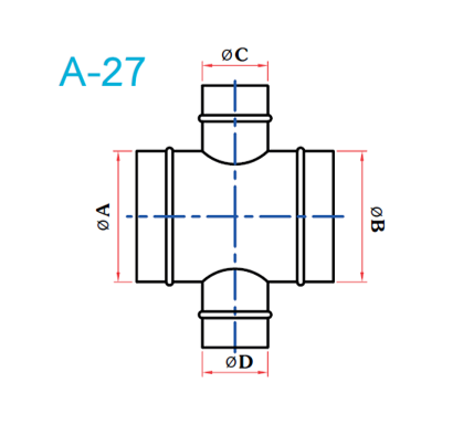 อุปกรณ์ท่อลม A-27 4ทางลด-1