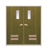 ประตูเหล็ก DoorTech บานคู่ ND-06 Pinewood Black