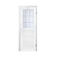 ชุดประตูห้องน้ำพร้อมวงกบ UPVC ไม่เจาะลูกบิด ASARA G932 ลาย 9 ช่อง 70x180 ซม. สีขาว