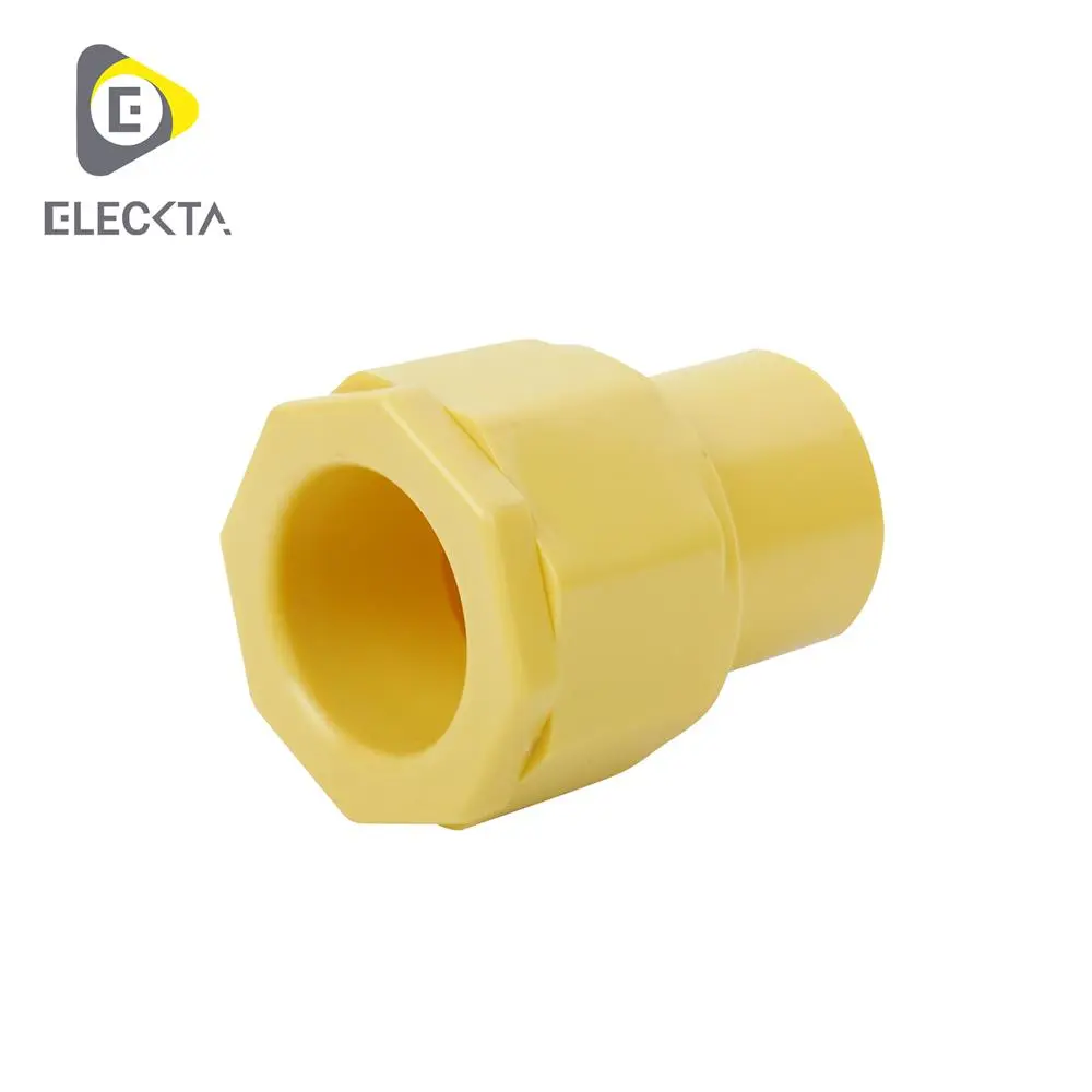 ข้อต่อเข้ากล่อง 3/8 สีเหลือง Pack4 ELEK-1