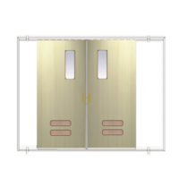 ประตูเหล็ก DoorTech บานสไลด์ บานคู่ ED-02 Real Zinc Light