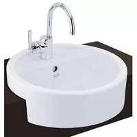 American Standard WHITE WP-F607-WT Semi-Recessed Countertop Washbasin