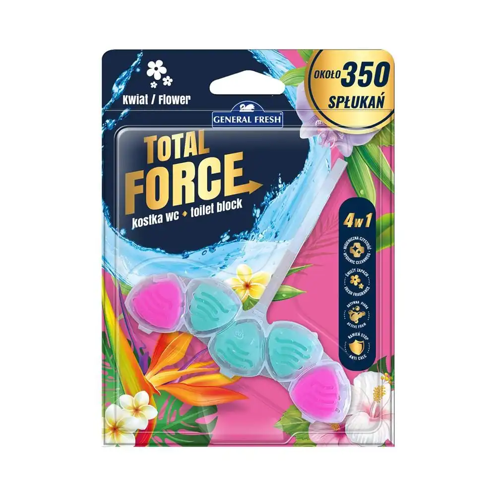 ก้อนทำความสะอาดดับกลิ่นโถสุขภัณฑ์ GENERAL FRESH TOTAL FORCE 4IN1 40 กรัม ดอกไม้-1