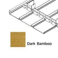 ฝ้าเหล็กกัลวาไนซ์ ตัวเอฟ F-Plank Metalworks ลายไม้ Dark Bamboo