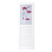 ชุดประตู ห้องน้ำ+วงกบ UPVC G922 ดอกไม้แดง ASARA