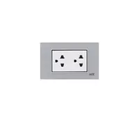 Double ground socket set, model SC2SB, grey/black