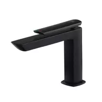 Single lever washbasin mixer with push-button drain (black), Skif model, COTTO CT2281A#BL