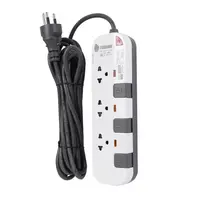 3-socket power strip, 3 switches, P3375-3M WG TOSH