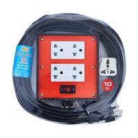 บล็อคยาง 4x4 พร้อมสาย VCT 3x1 4ช่อง 1สวิตช์ SOKAWA S-258 10 เมตร ส้ม