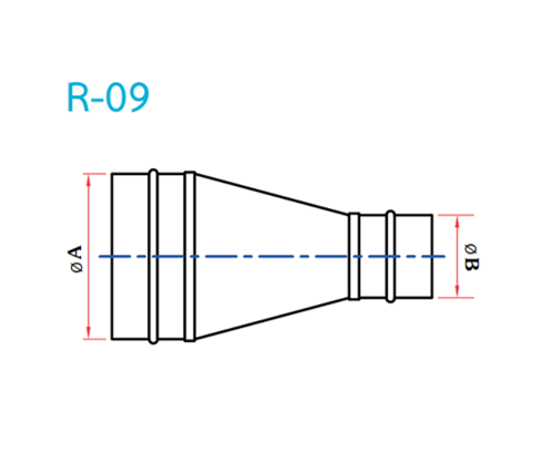 อุปกรณ์ท่อลม R-09 ข้อลดกลม-1