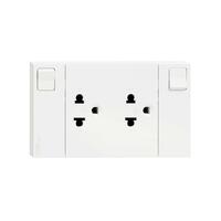 ชุดเต้ารับคู่ 3 ขา + สวิตช์ควบคุม SCHNEIDER M3T_SIS_WH สีขาว