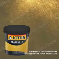สีทาภายใน Jotun Majestic Design Prestige สี 7052 Green Smoke + 10491 Antique Gold 