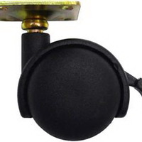 TMC Nylon Caster, Swivel Base, Brake, 1.5", Black