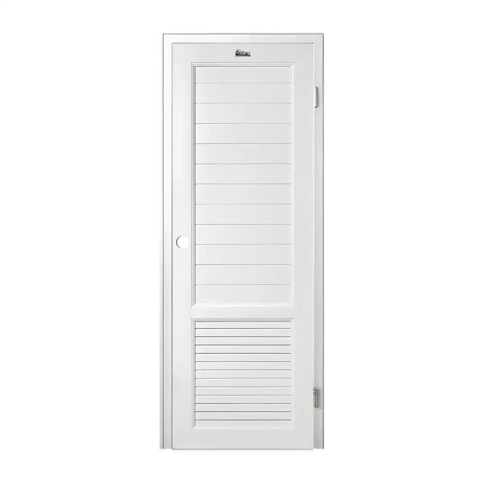 ชุดประตูห้องน้ำพร้อมวงกบ UPVC เจาะลูกบิด ASARA S933 70x180 ซม. สีขาว-1